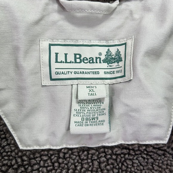 L.L. Bean Chore Coat Mens XLT Beige Canvas Sherpa Fleece Lined Parka Outdoor - Picture 4 of 10